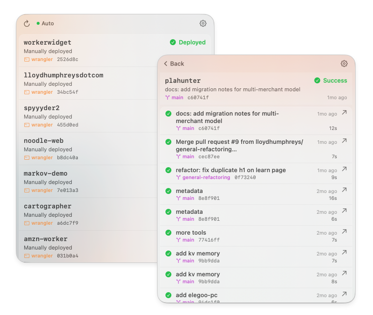 WorkerWidget menu bar screenshot