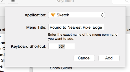 My Sketch shortcuts