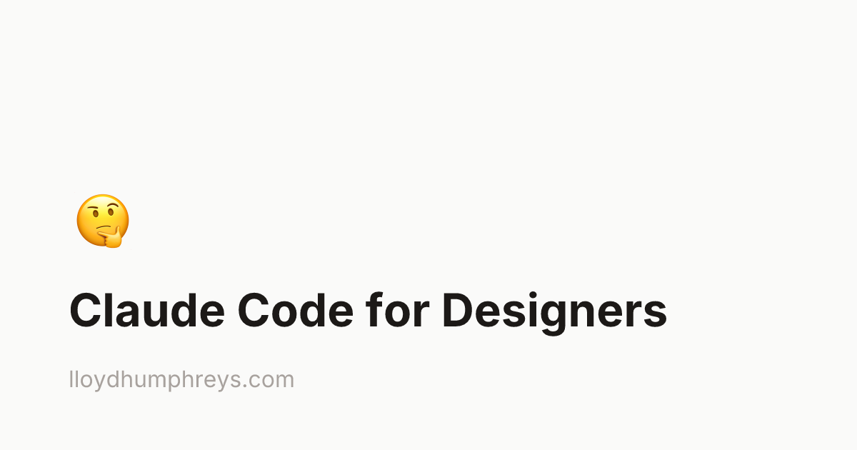 Claude Code for Designers